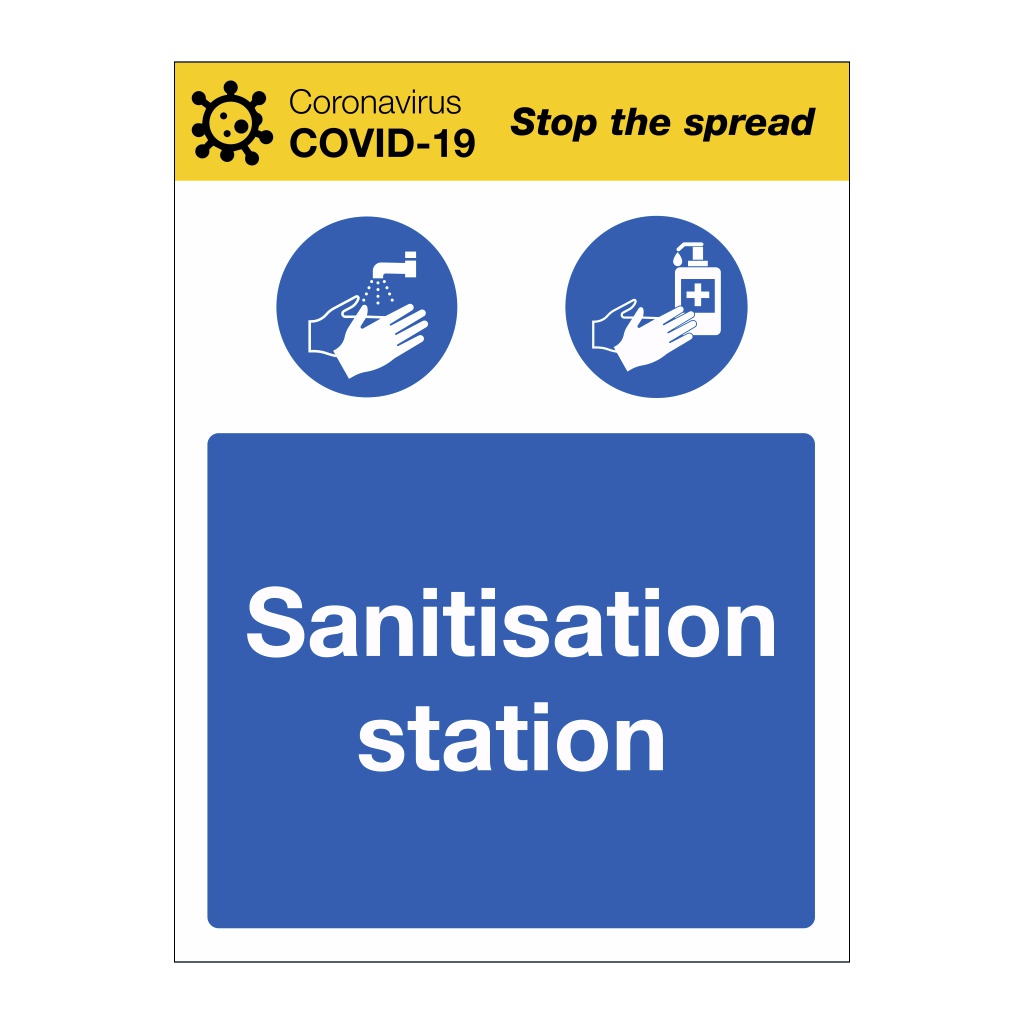 Sanitisation station Covid-19 sign