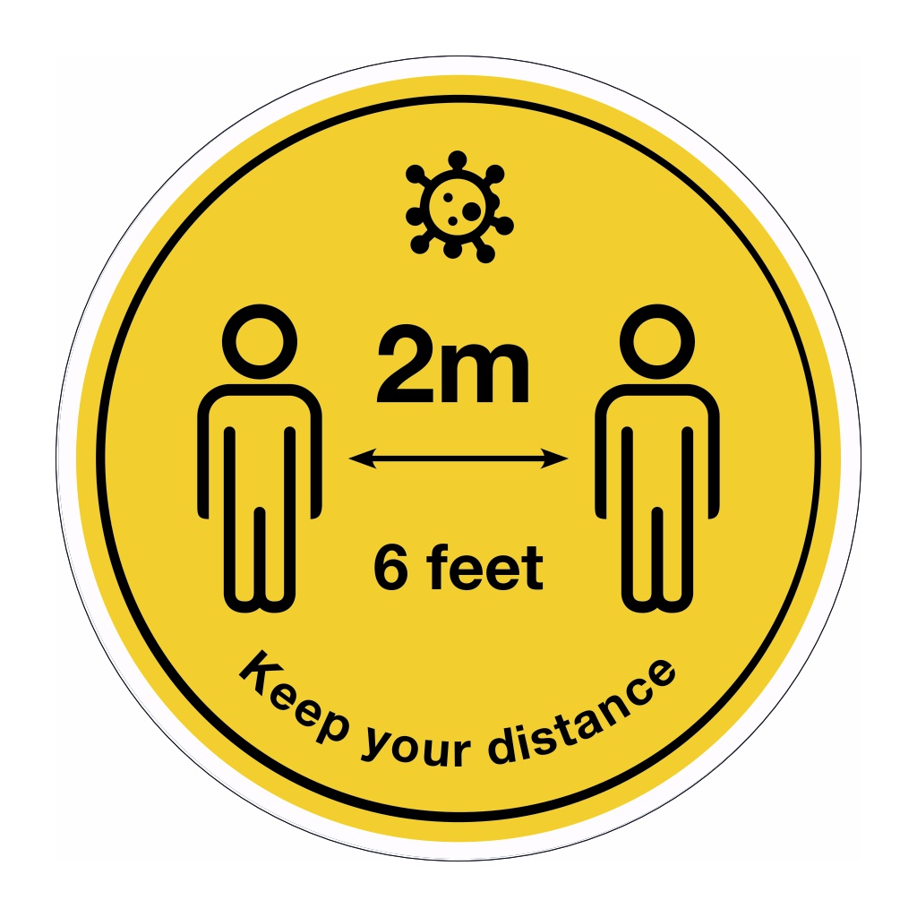 Keep your distance 2m Covid 19 floor graphic