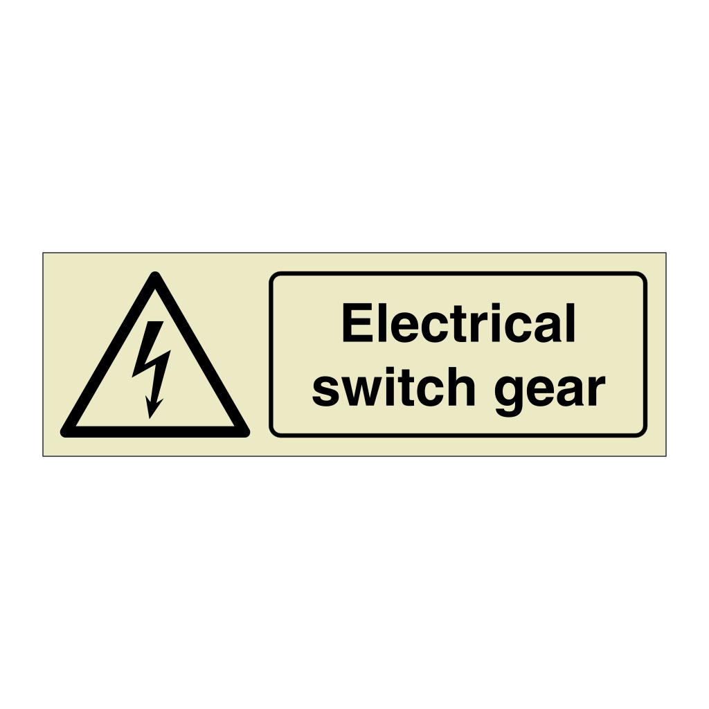 Electrical switch gear sign