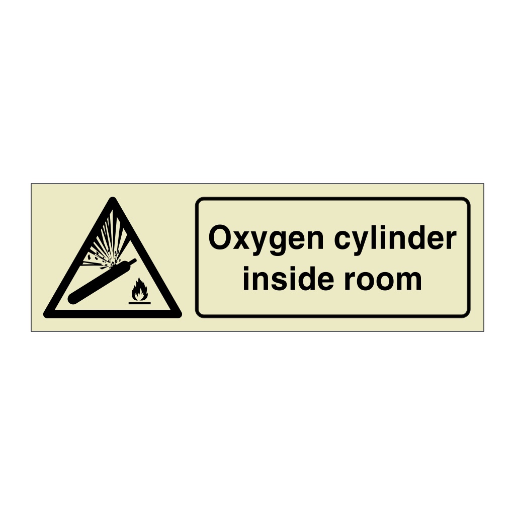 Oxygen cylinder inside room sign