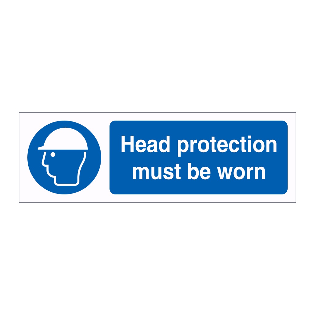 Head protection must be worn sign