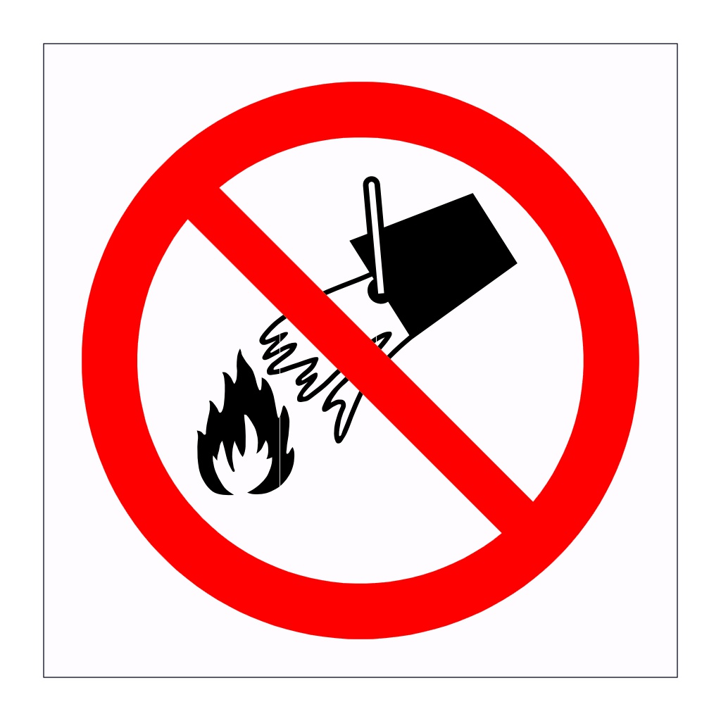 Do not extinguish with water symbol sign