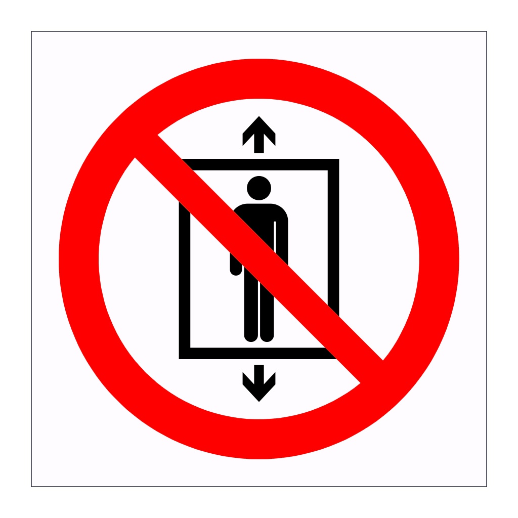 Do not use this lift for people symbol sign