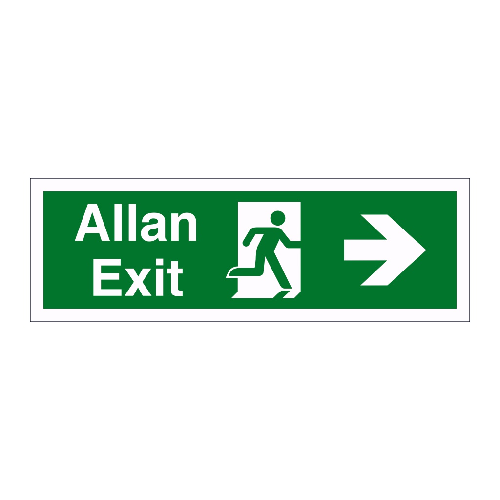 Exit arrow right English/Welsh sign
