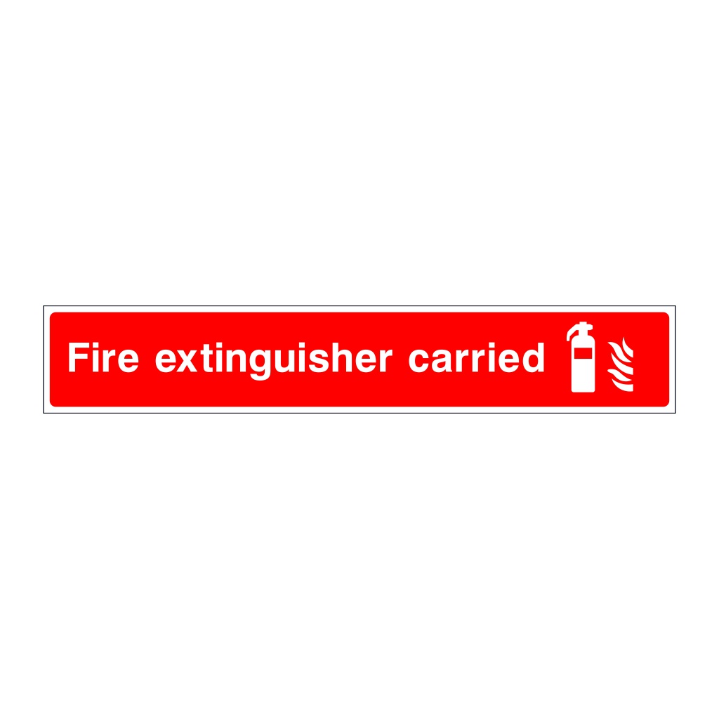 Fire extinguisher carried sign