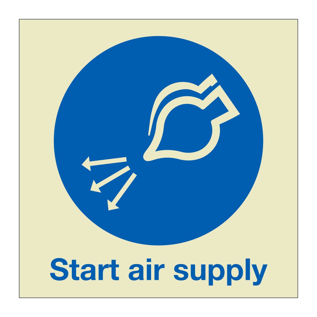 Start air supply with text 2019 (Marine Sign)