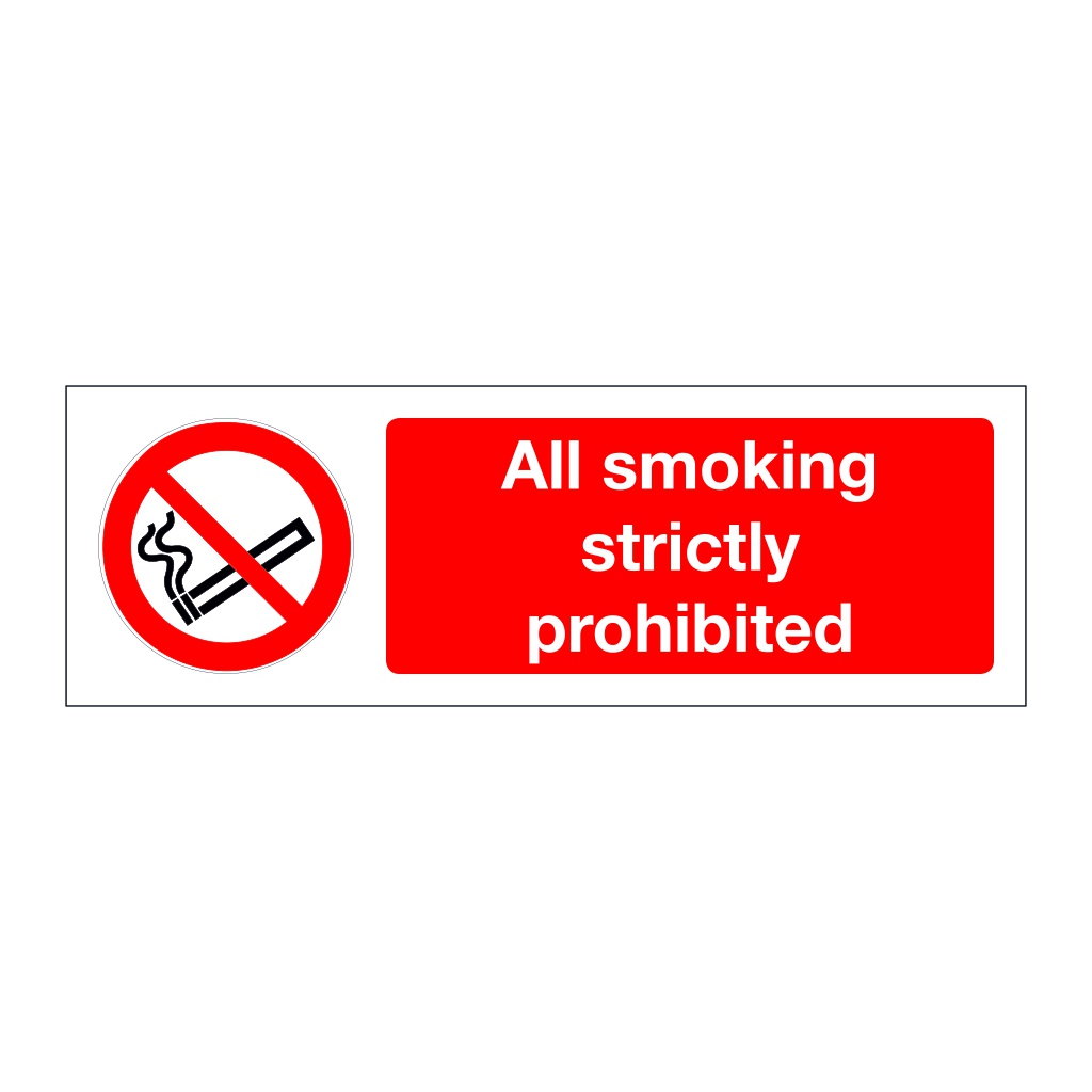 All smoking strictly prohibited (Marine Sign)