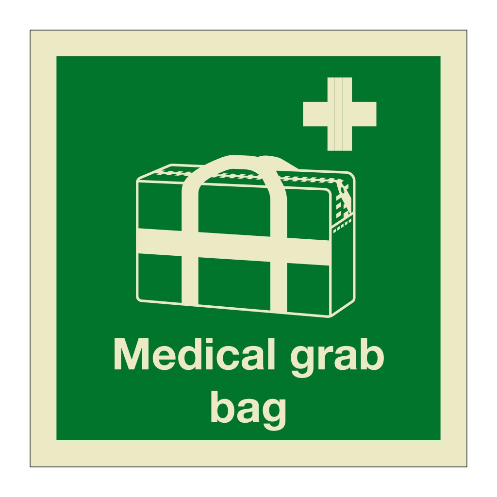 Medical grab bag with text 2019 (Marine Sign)