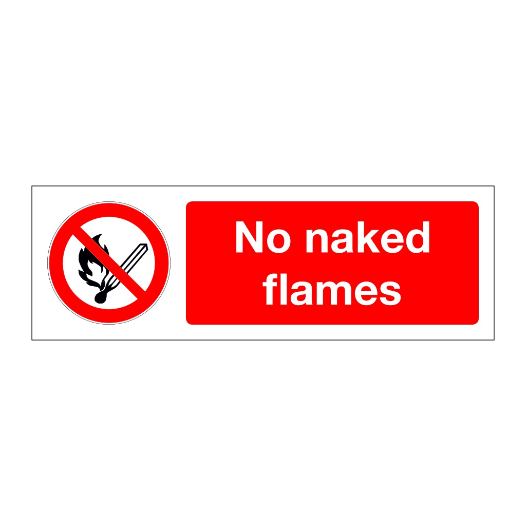 No naked flames (Marine Sign)