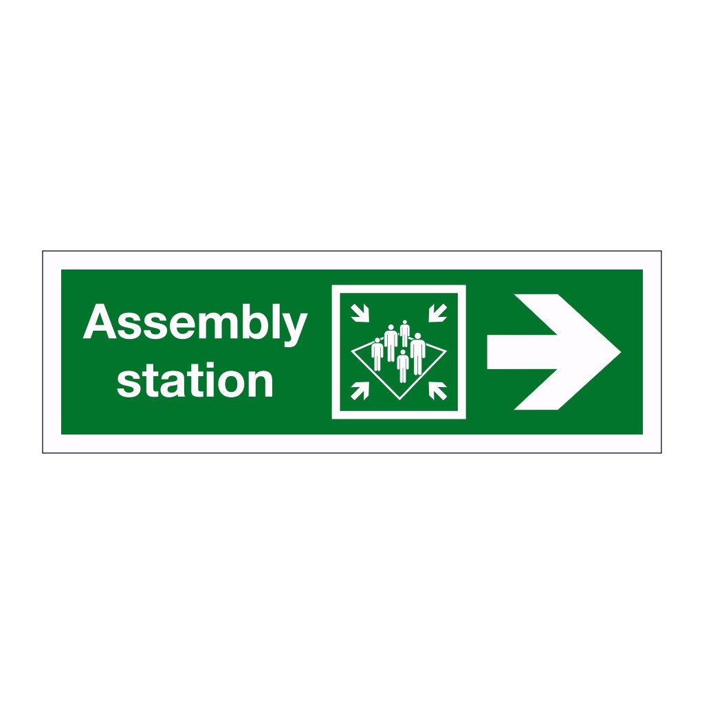 Assembly station with right directional arrow 2019 (Marine Sign)