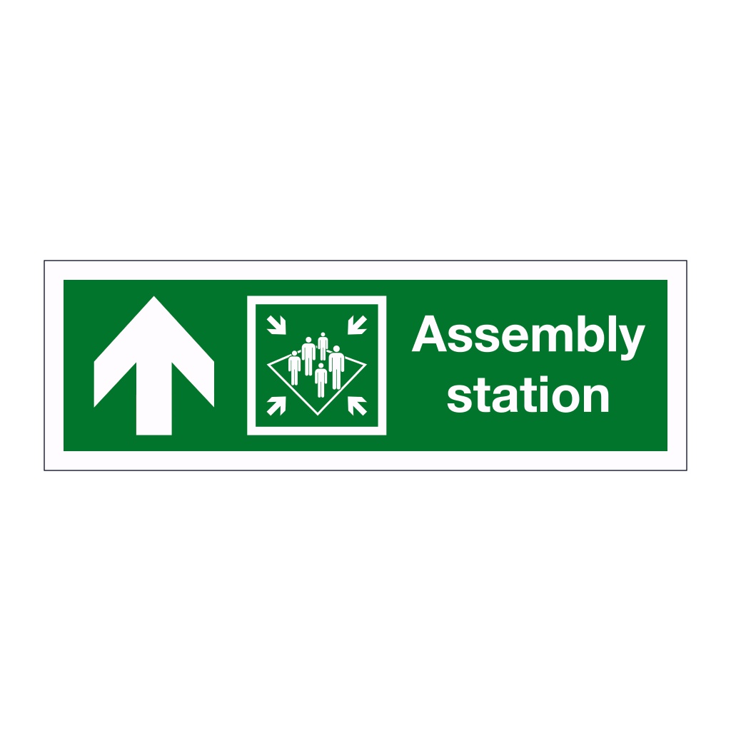 Assembly station with up directional arrow 2019 (Marine Sign)