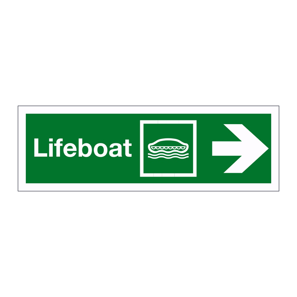 Lifeboat with right directional arrow 2019 (Marine Sign)