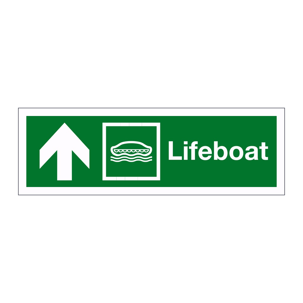 Lifeboat with up directional arrow 2019 (Marine Sign)