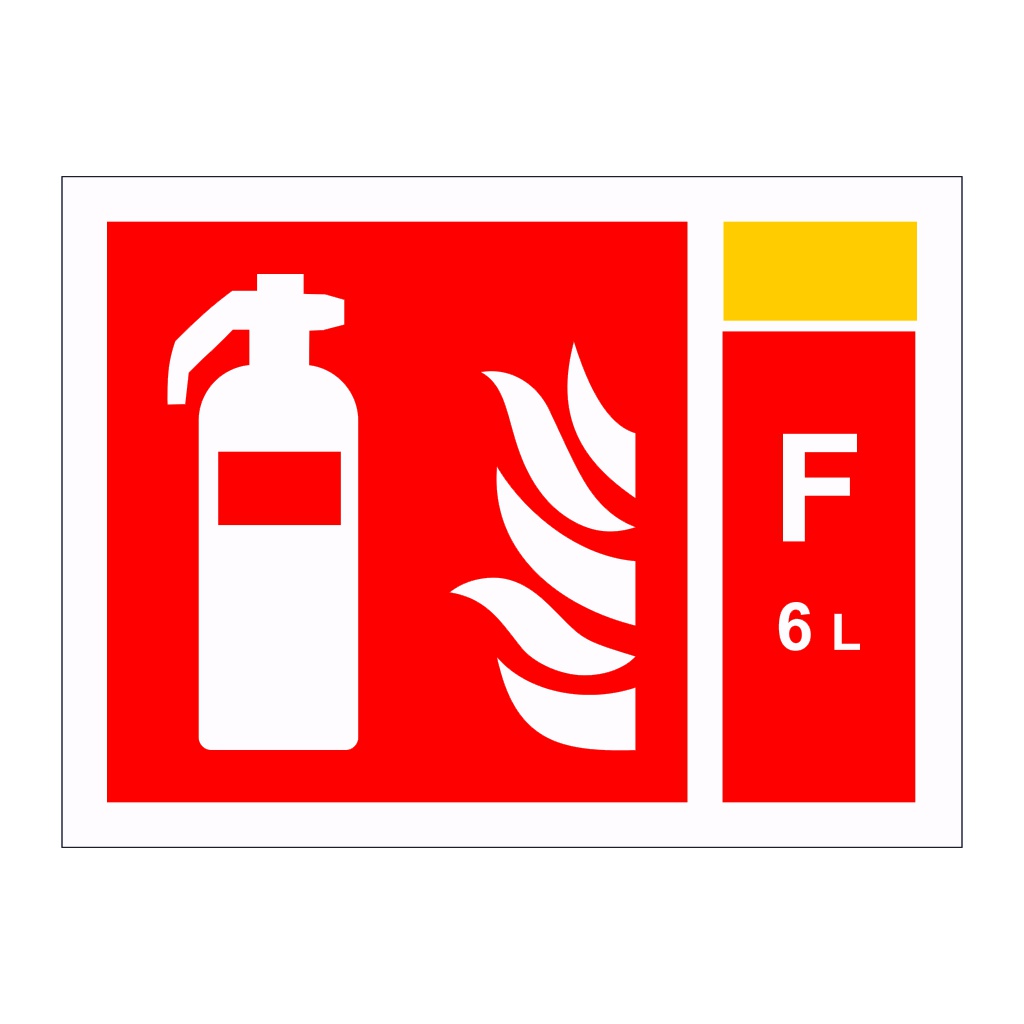 Fire extinguisher with 6L Foam Identification (Marine Sign)