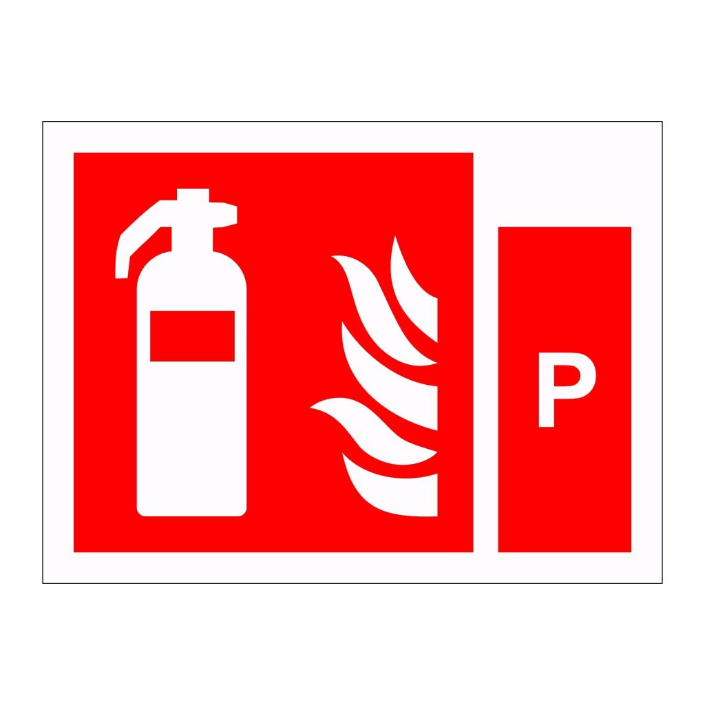 Fire extinguisher with Powder Identification (Marine Sign)