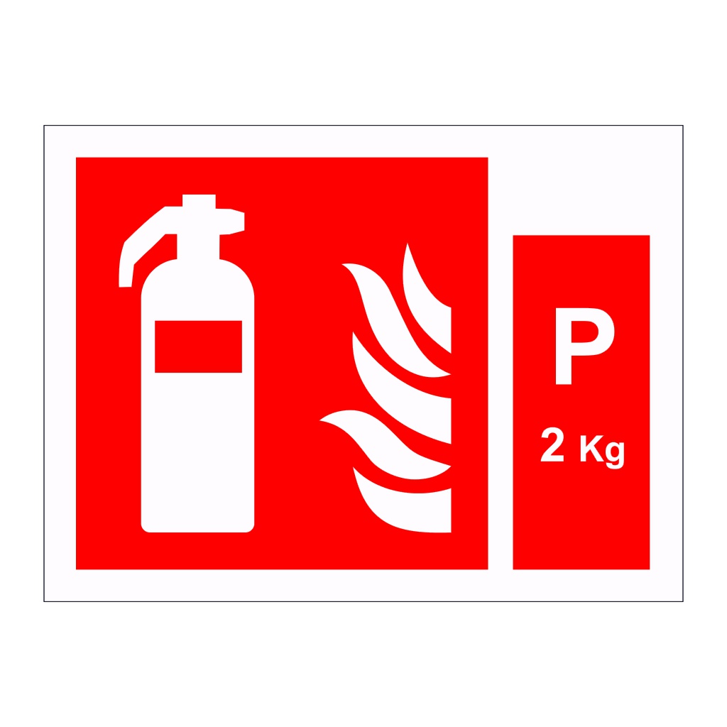 Fire extinguisher with 2kg Powder Identification (Marine Sign)