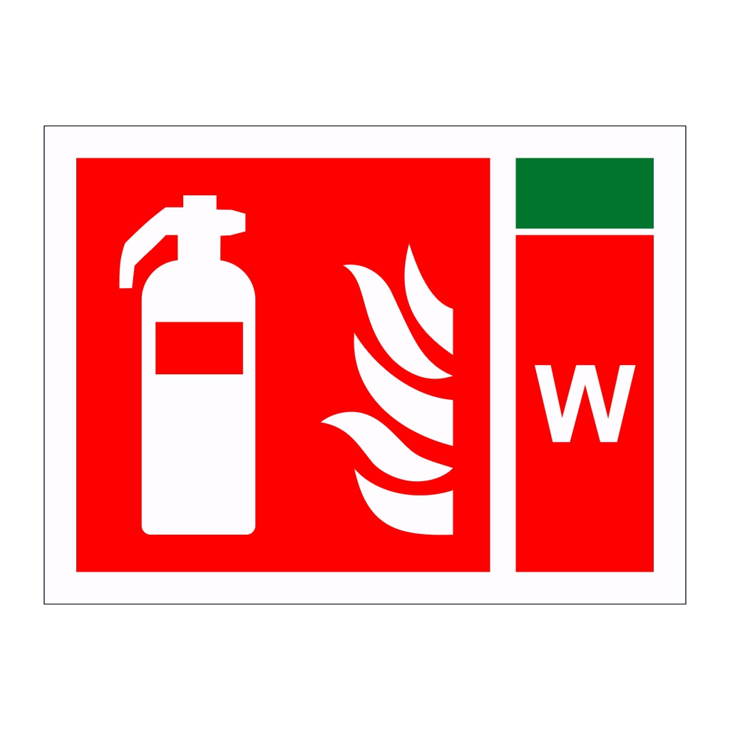 Fire extinguisher with Water Identification (Marine Sign)
