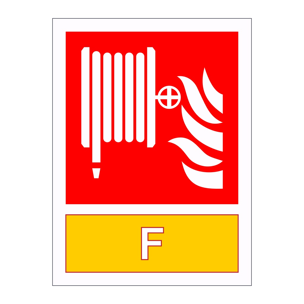 Fire hose reel with Foam Identification (Marine Sign)