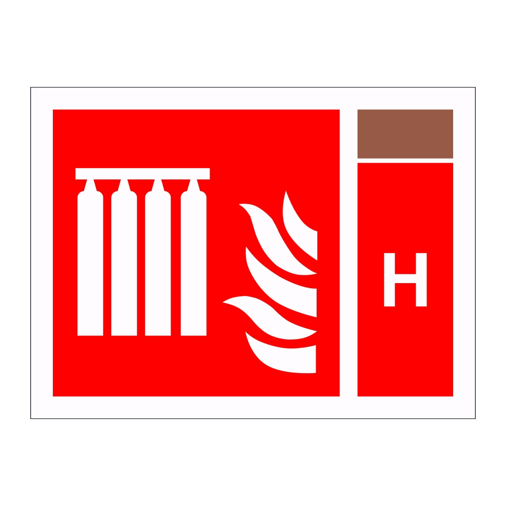 Fixed fire extinguishing battery with Halon Identification (Marine Sign)