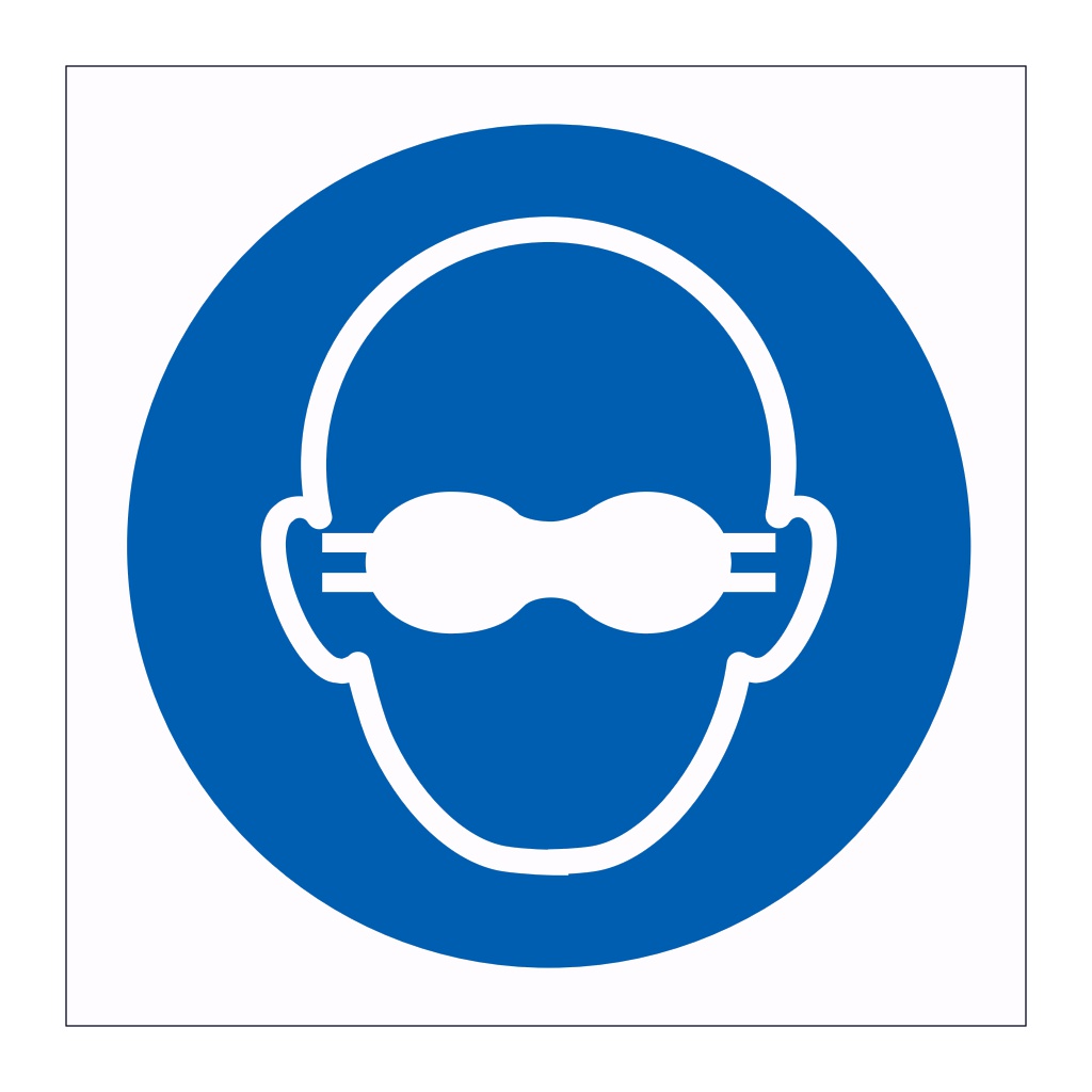 Opaque eye protection symbol (Marine Sign)