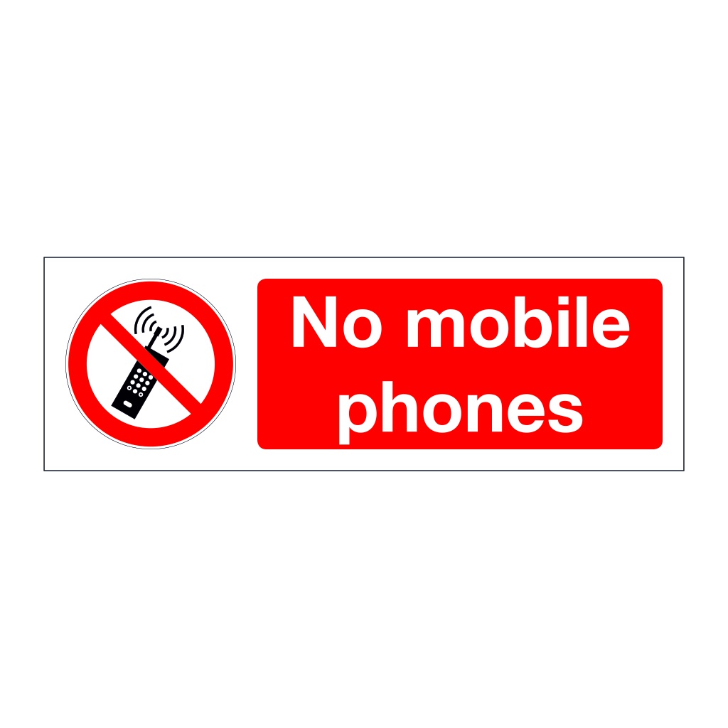 No mobile phones  (Marine Sign)