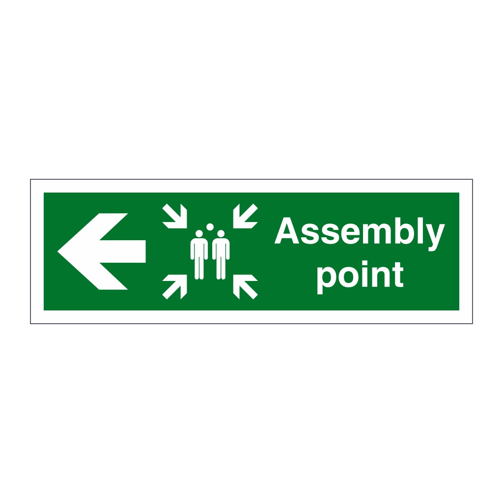 Assembly point arrow left sign