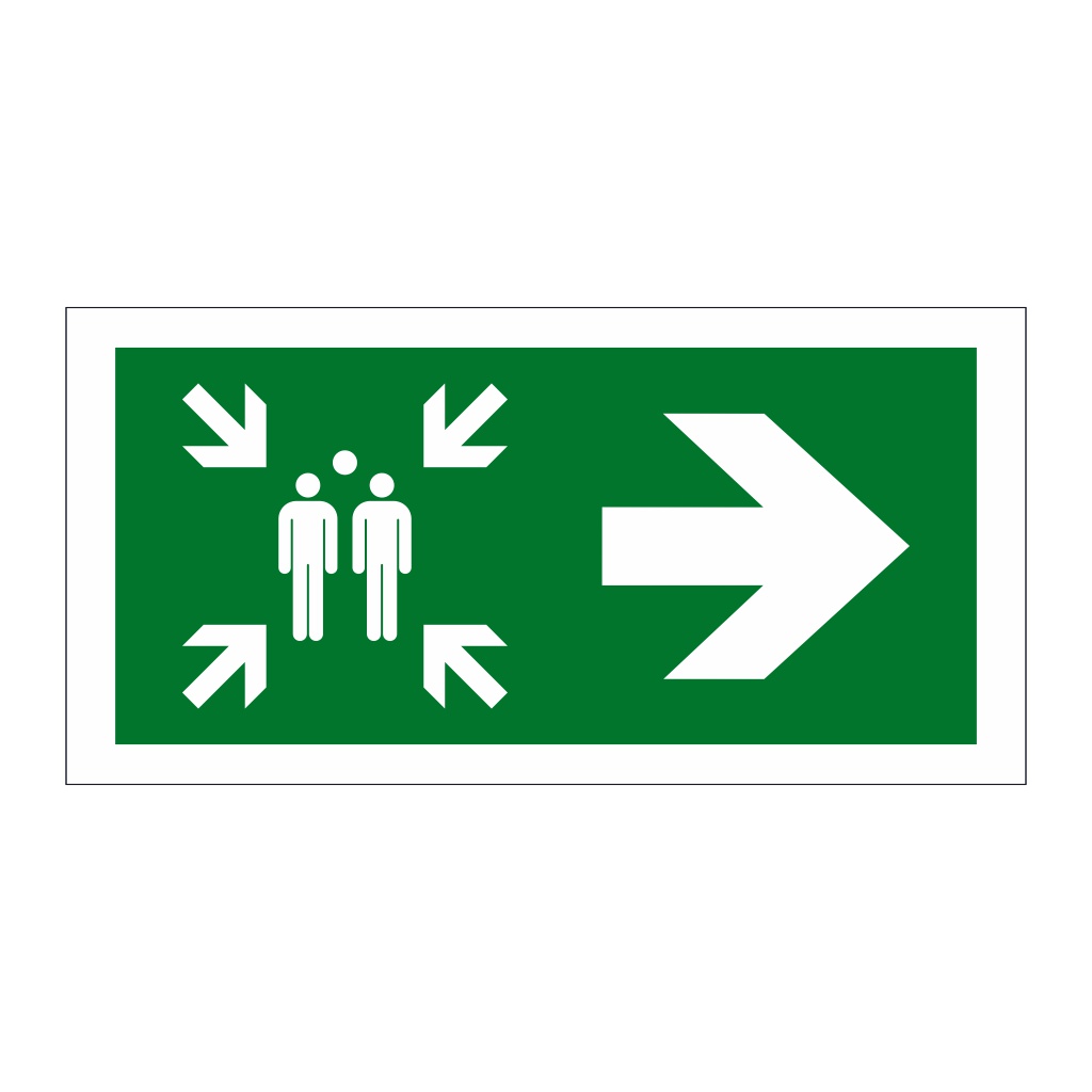 Assembly point symbol Arrow right sign