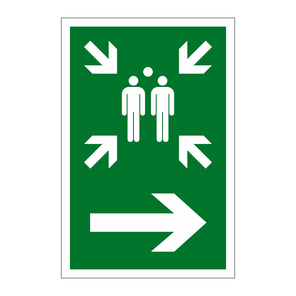 Assembly point symbol Arrow right sign