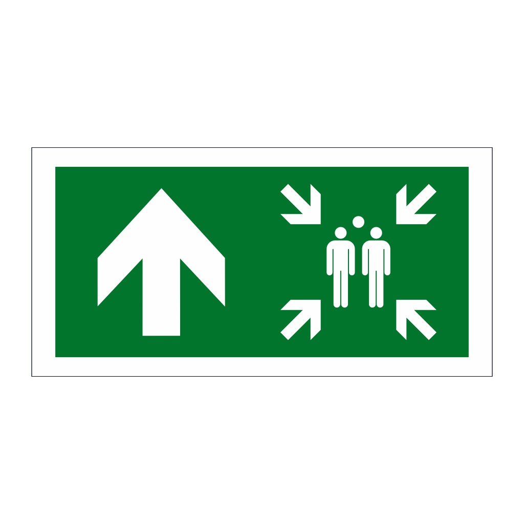 Assembly point symbol Arrow up sign