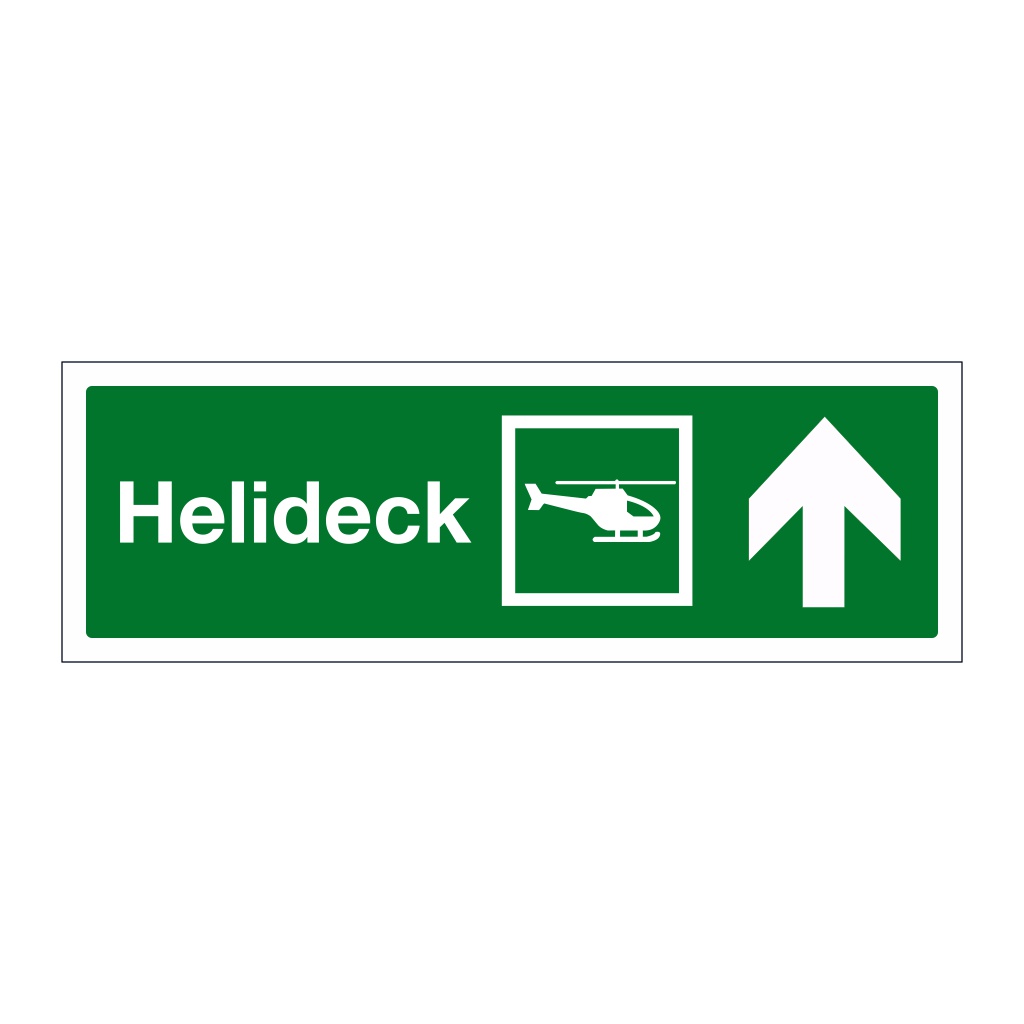 Helideck with up directional arrow (Marine Sign)