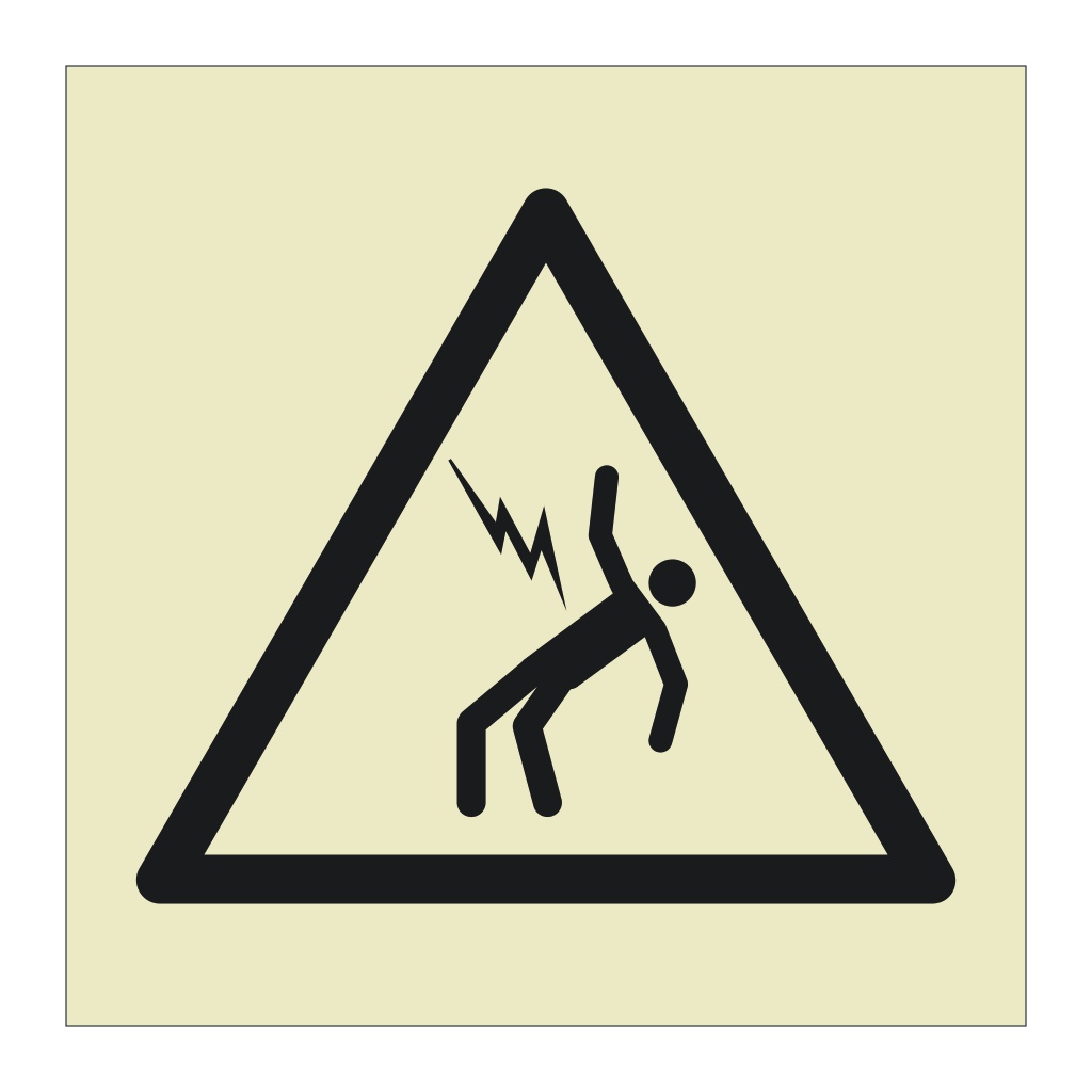 Electric shock hazard warning symbol sign