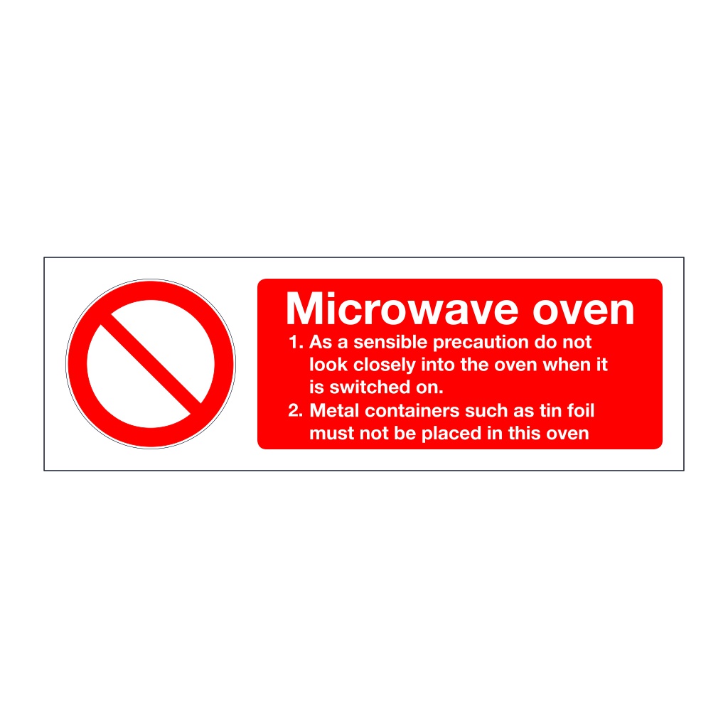 Microwave oven safety instructions (Marine Sign)