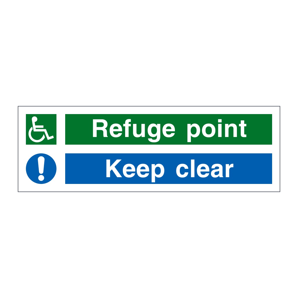 Refuge point Keep clear sign