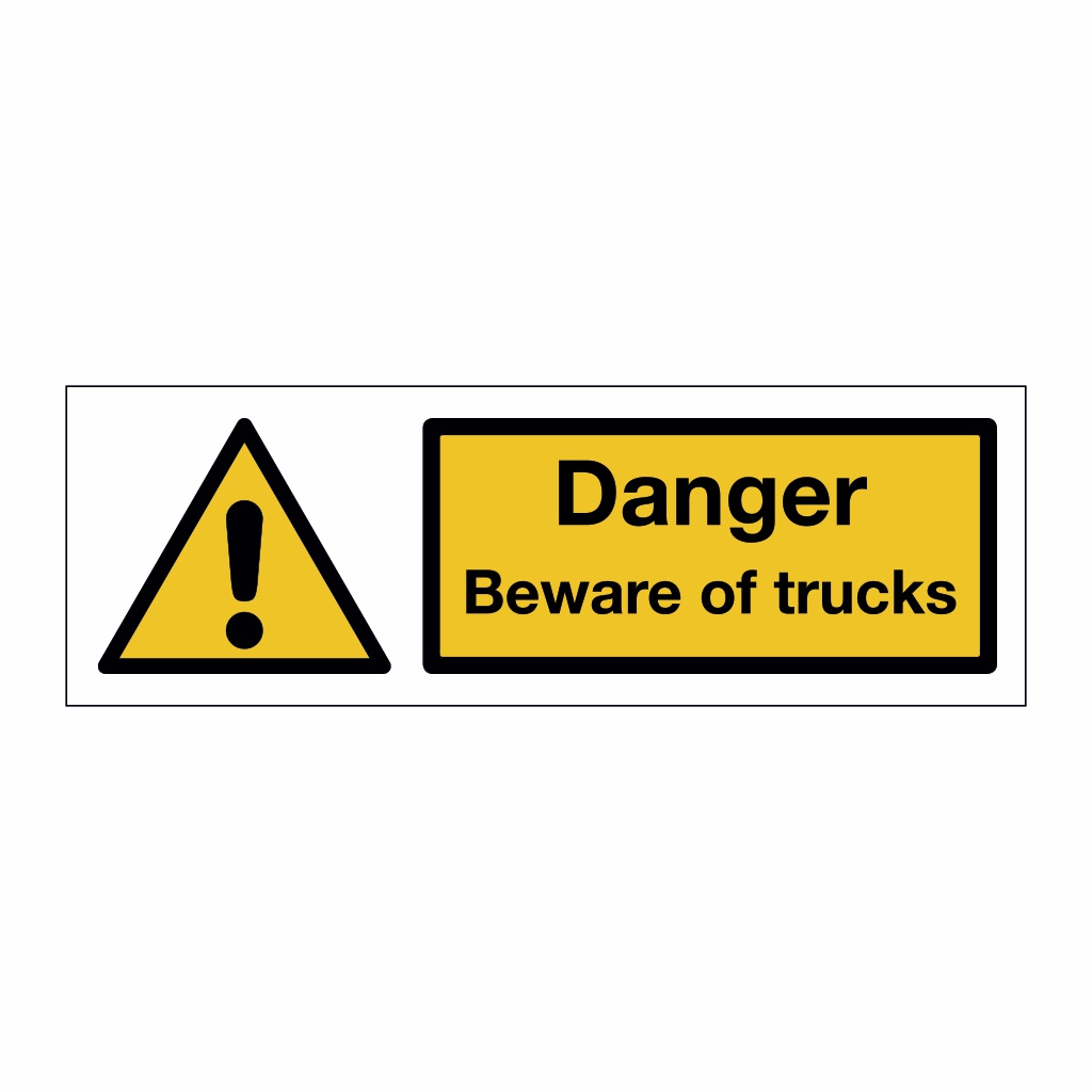 Danger Beware of trucks (Marine Sign)