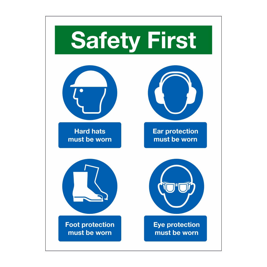 Safety first PPE sign