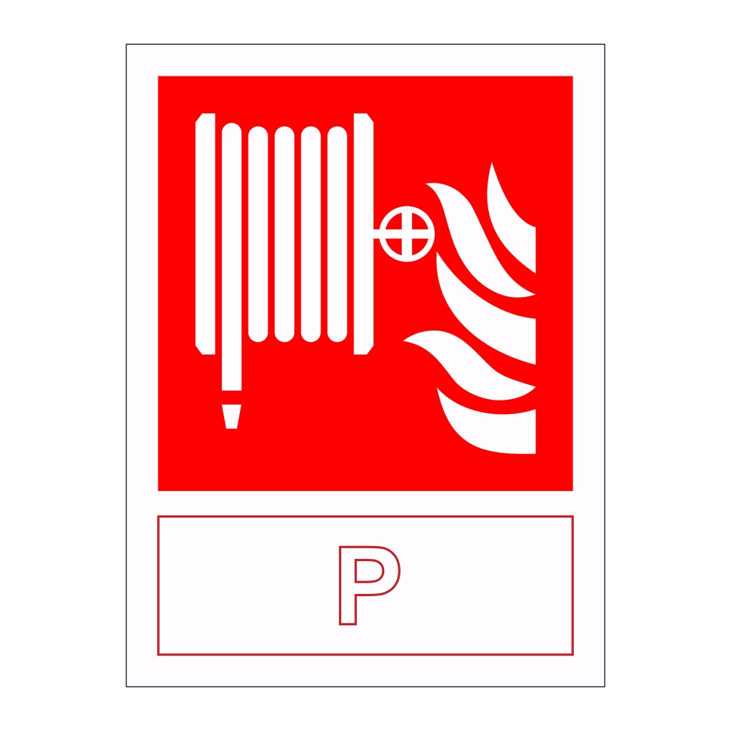 Fire hose reel with Powder Identification (Marine Sign)