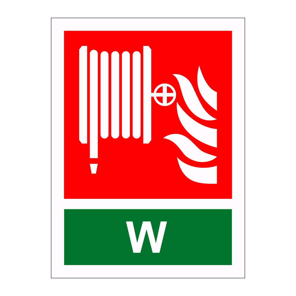 Fire hose reel with Water Identification (Marine Sign)