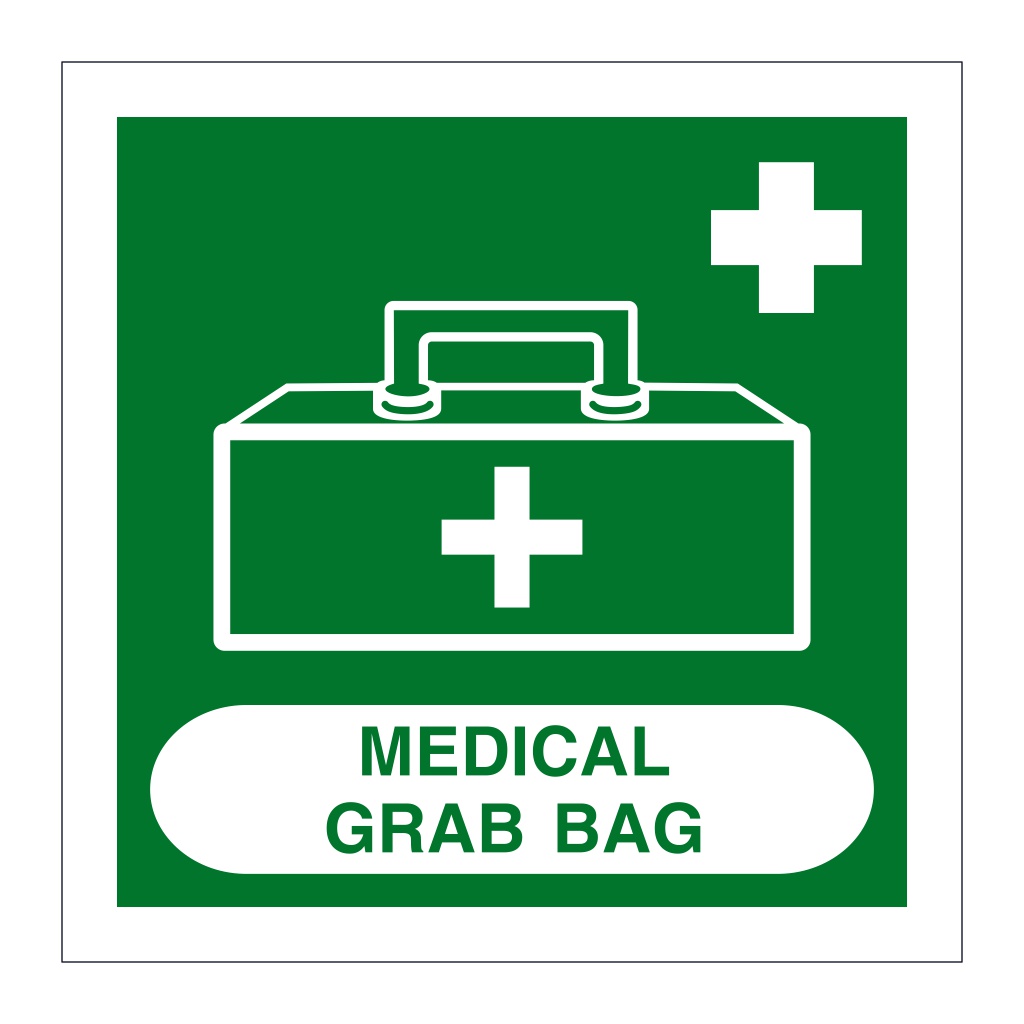 Medical grab bag with text (Marine Sign)