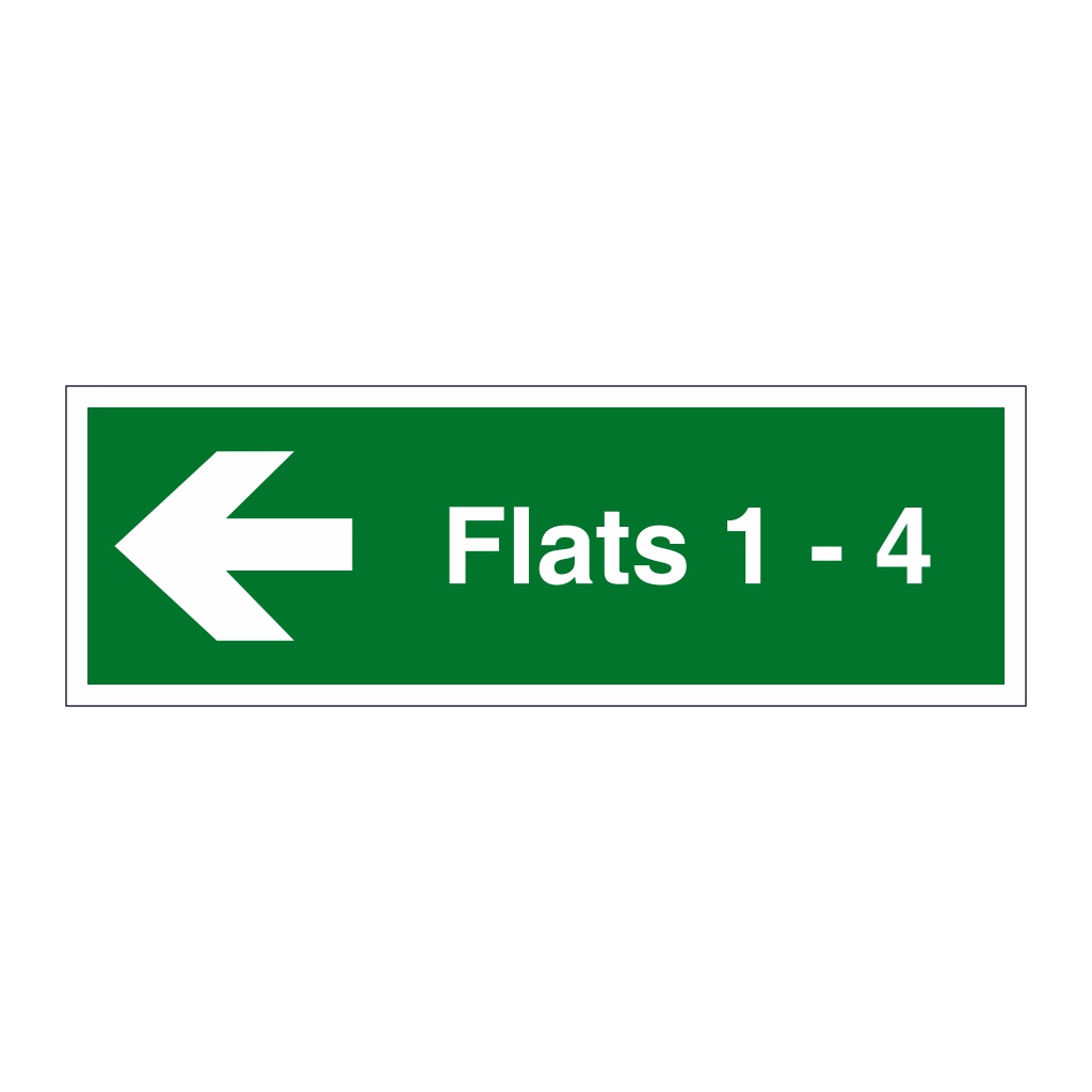 Flats 1 - 4 arrow left sign