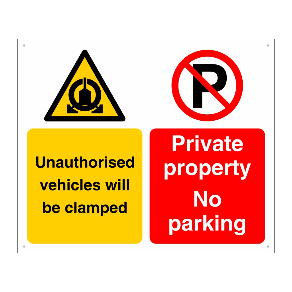 Unauthorised vehicles will be clamped sign