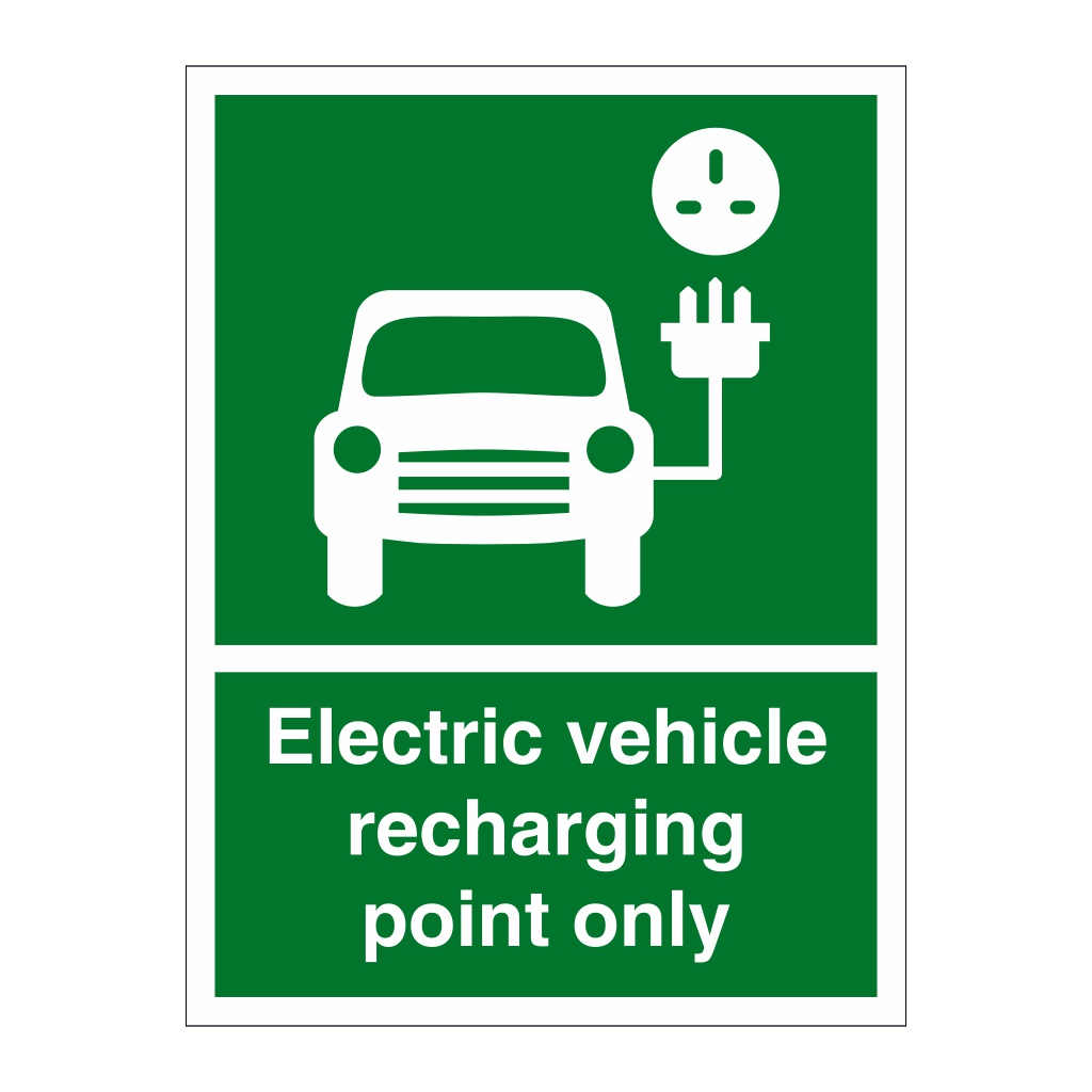 Electric vehicle recharging point only sign