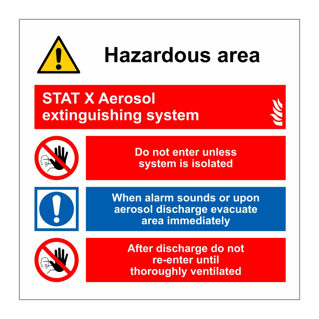 Stat X Aerosol extinguishing system (Marine Sign)