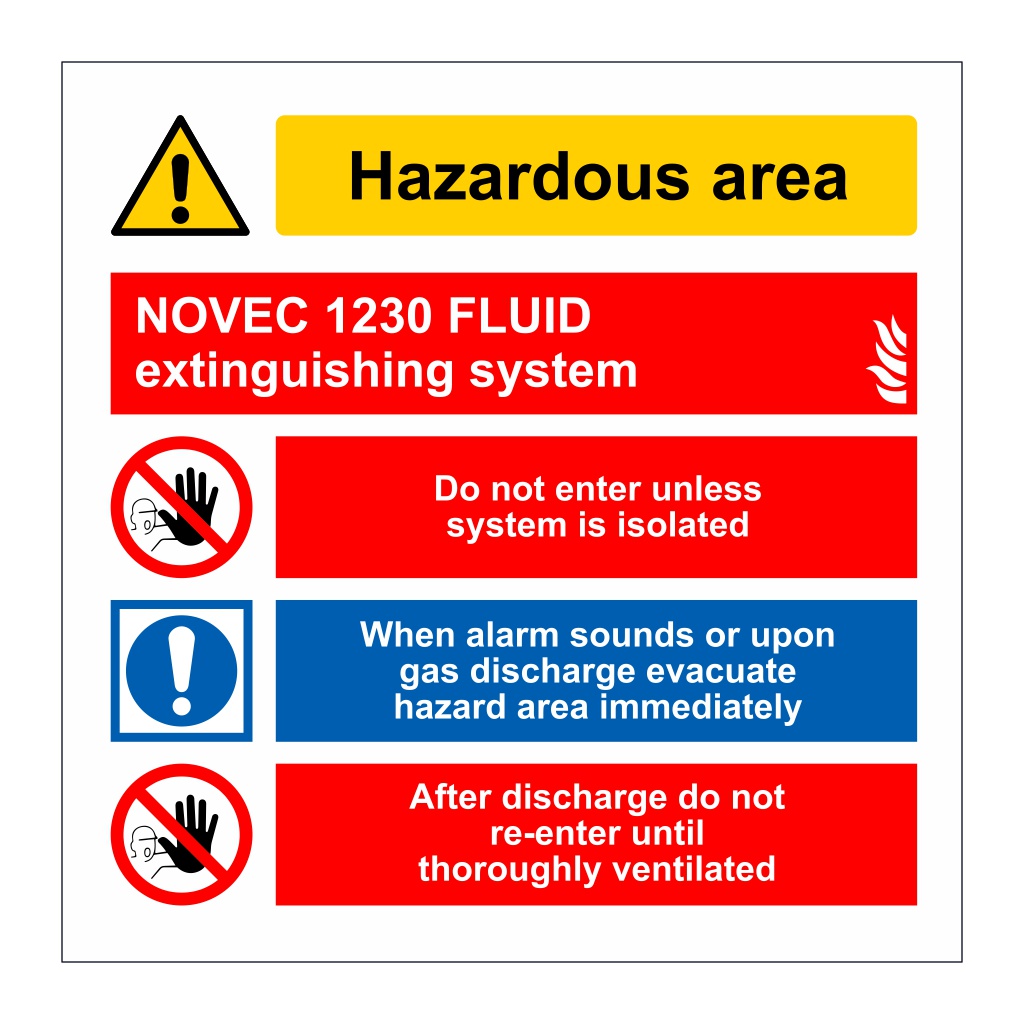 Novec 1230 Fluid extinguishing system (Marine Sign)