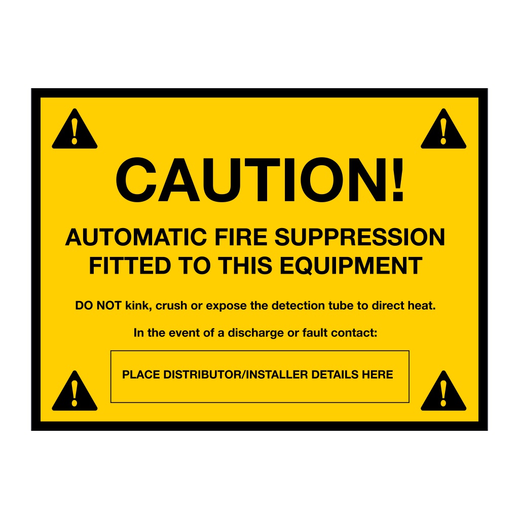 Caution Automatic fire suppression sign