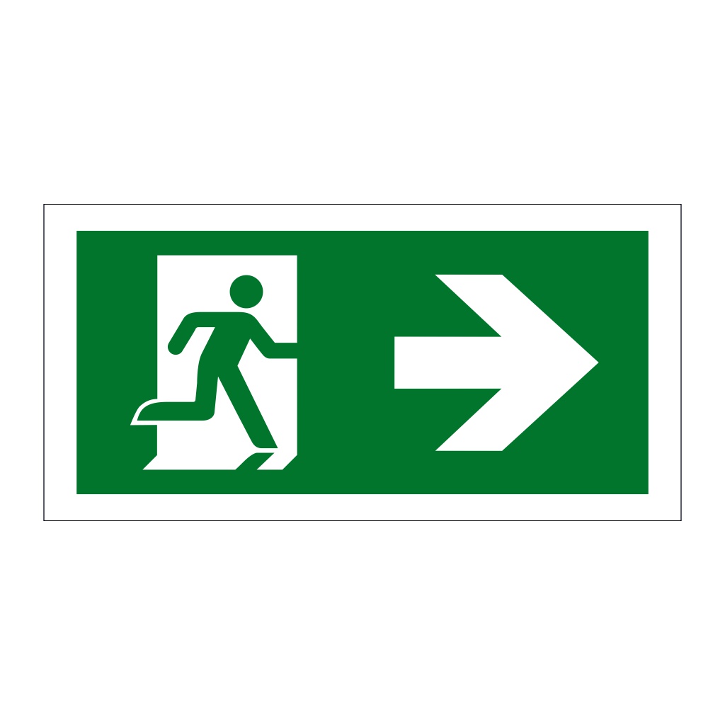 Running man with arrow right (LLL Marine Sign)