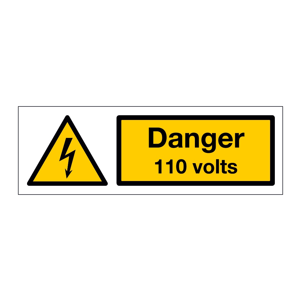 Danger 110 volts (Marine Sign)