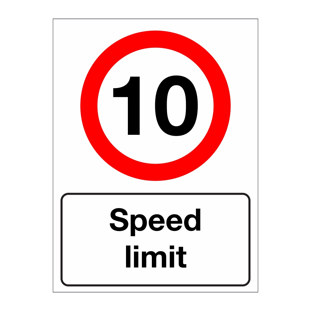 10mph speed limit sign