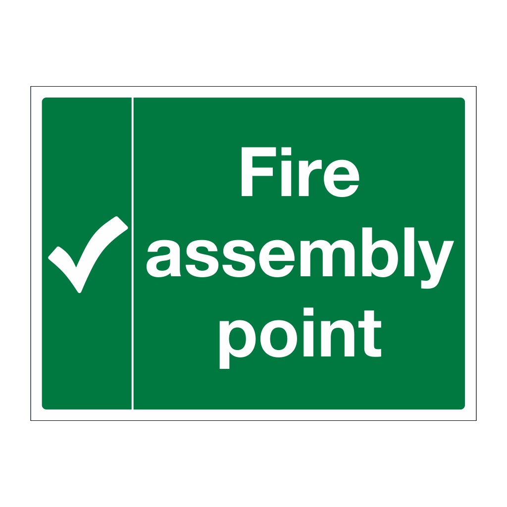 Fire Assembly Point with tick sign
