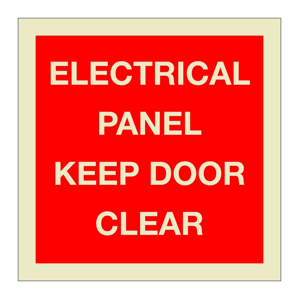 Electrical panel Keep door clear (Marine Sign)