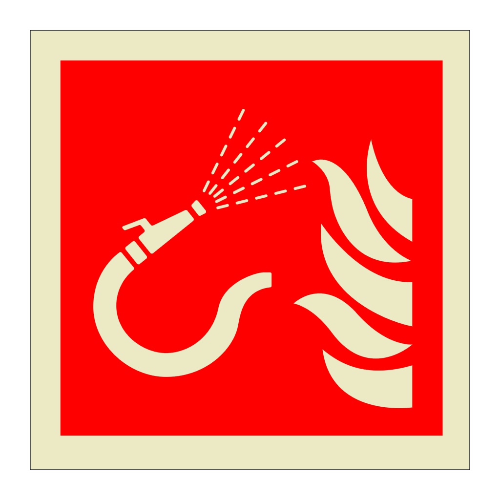 Fire hose symbol sign